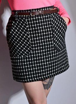 Юбка женская Fashion зимняя в клетку 44/46 черно-белая 58956566 фото