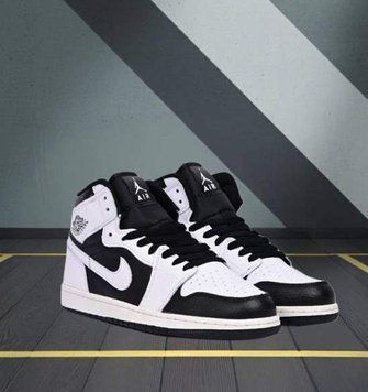 Кроссовки мужские Nike Air Jordan кожаные 41 черно-белые (A033-14) 3472 фото