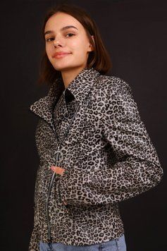 Куртка детская подростковая кожаная 140 серая 62258473 фото