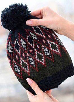 Шапка подростковая TU с узором 52-56 синяя 75842232 фото