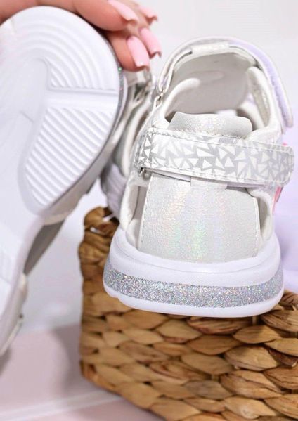 Босоніжки дитячі шкіряні Tom.M Fashion 26 сріблясто-білі 84090591 фото