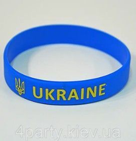 Браслет силіконовий патріотичний Ukraine тризуб блакитний 65705649 фото