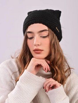Шапка женская Fancy Fashion шерсть на флисе с бомпоном колпак черная 58956506 фото