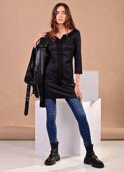Платье туника женская в клетку XS бирюзовая 59548515 фото