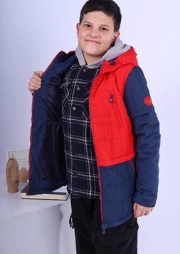 Куртка детская подростковая Black & Red 128 сине-красная 82955416 фото